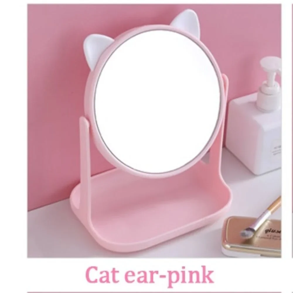 Kitty Mirror Small with Tray Pink